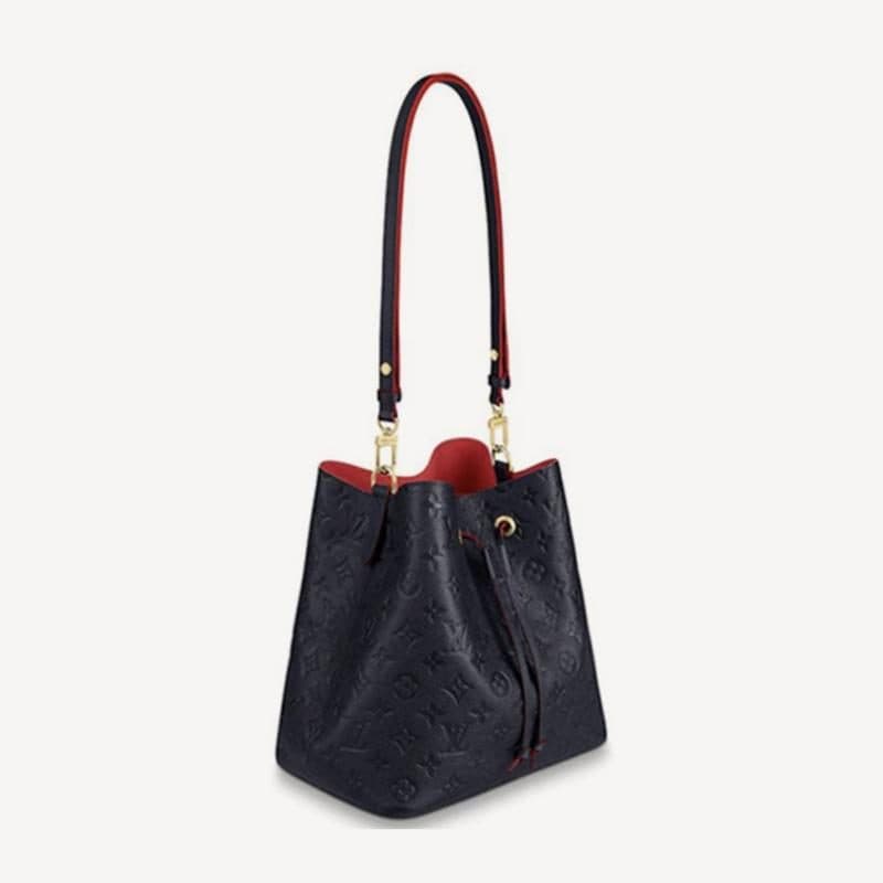 Louis Vuitton Louis Vuitton NéoNoé MM Navy Monogram Empreinte Bucket Bag Red Lining